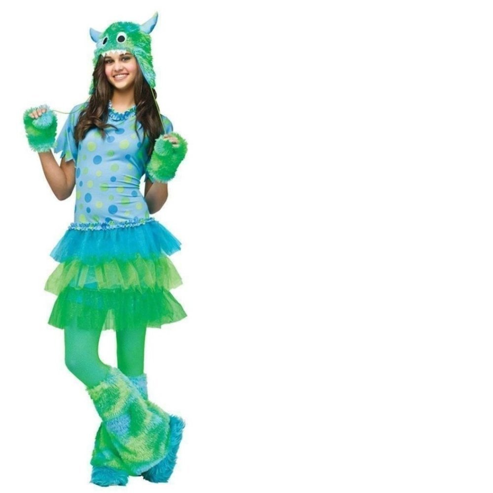 Girls Halloween Headpiece, Gloves & Leg Warmers 5 Pc Teen Jr Accessory NO DRESS